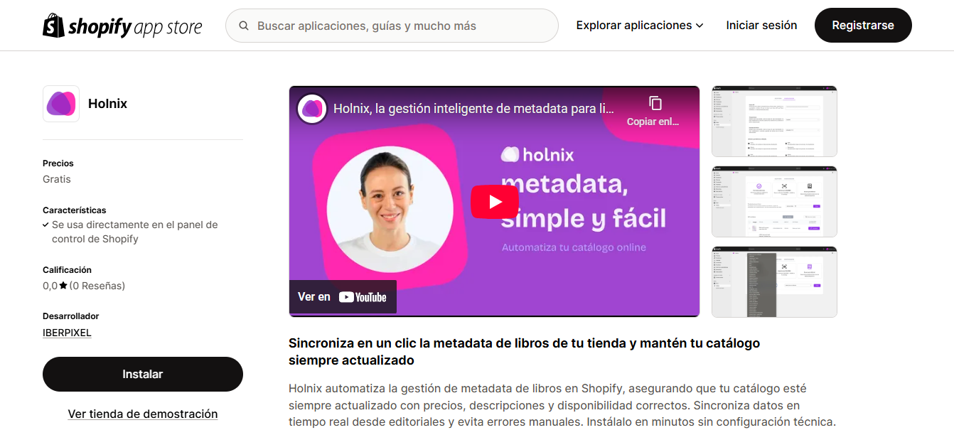 Imagen del proyecto Holnix Shopify Plugin
